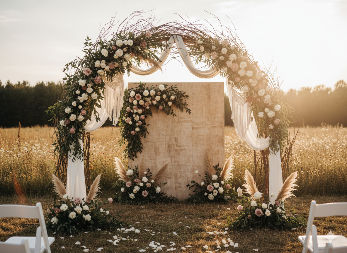 Decorative backdrop and arch rental