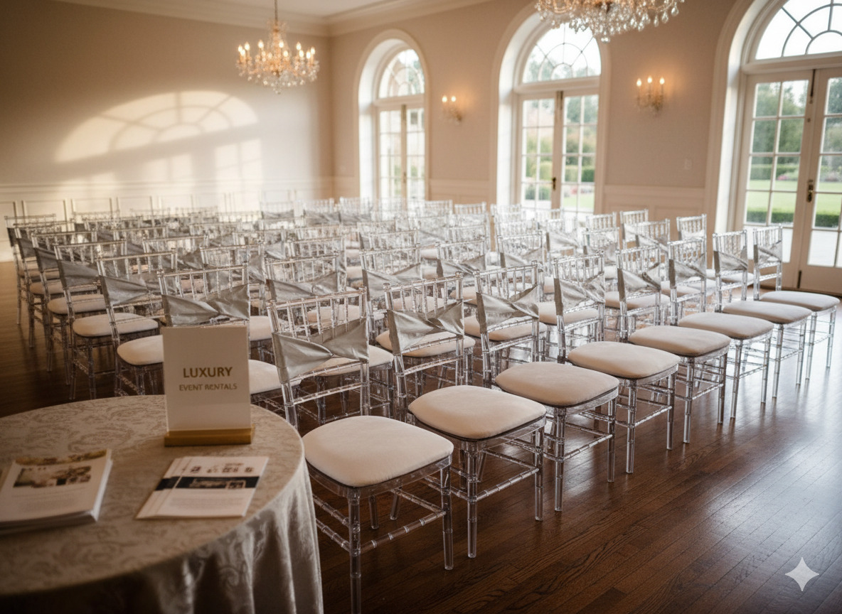 Elegant chiavari chair set for event rental